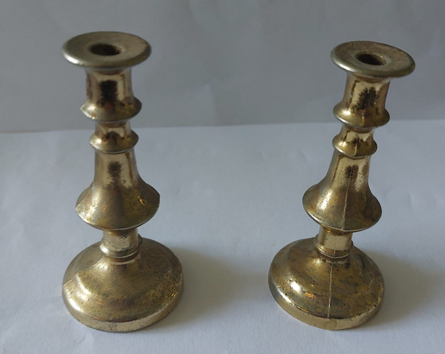 Vintage Sets of 2 Miniature Brass Candlestick