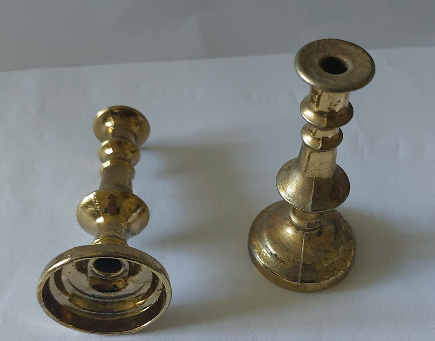 Vintage Sets of 2 Miniature Brass Candlestick