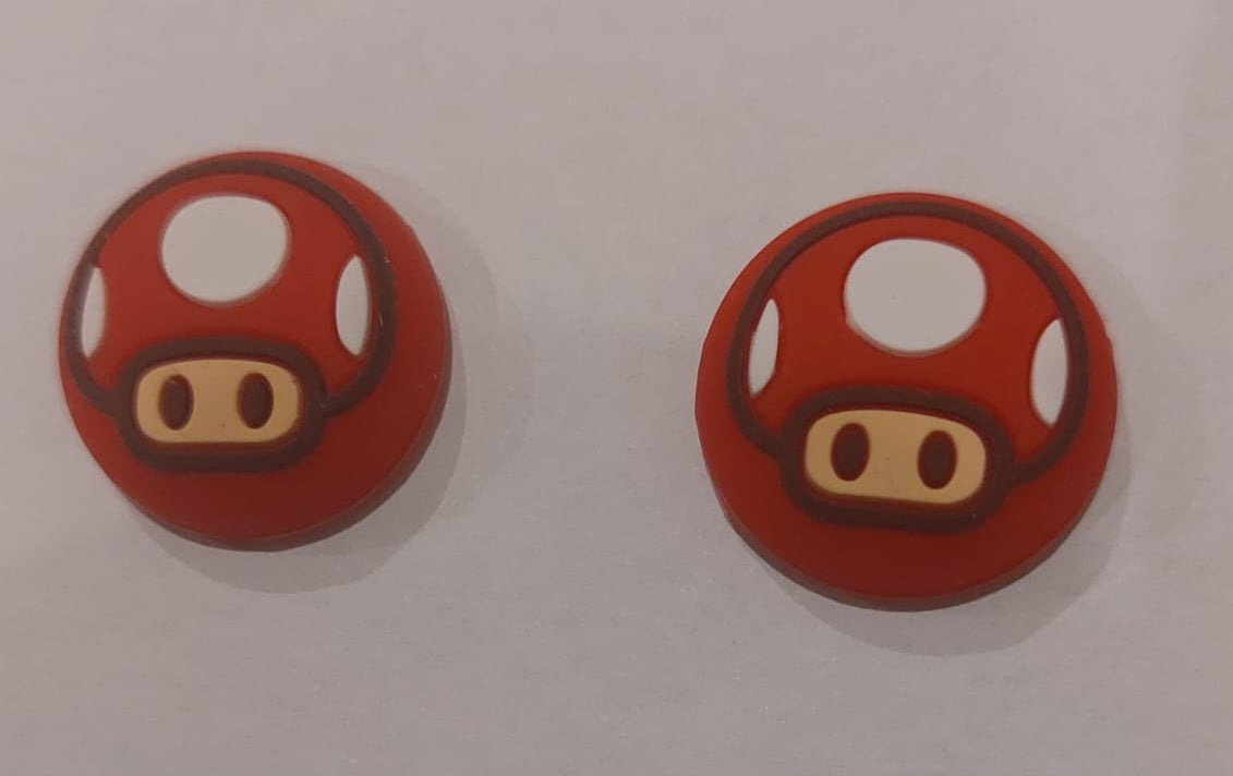 Set of 2 pcs Super Mario Silicone Analog Thumb Grip Stick Set Joystick Cap Thumb stick Cover Caps for Play Station 5 4 Controller ,X-box Thumbsticks Cap