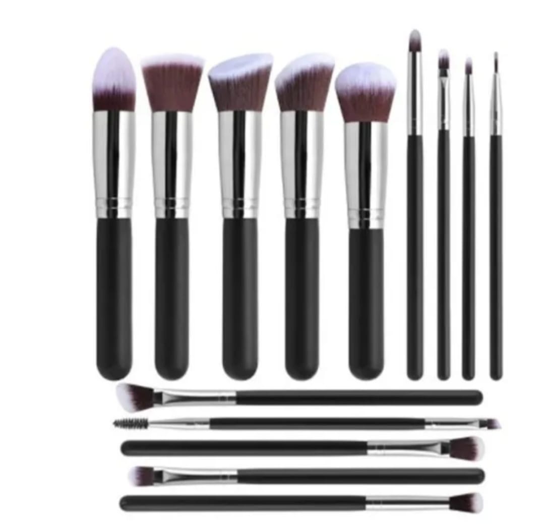 2025 V-FOR YOU BRUSH SET HIGH QUALITY ,Synthetic Makeup Brushes set 14 pcs+ bag ,Eyeshadow make up Tools