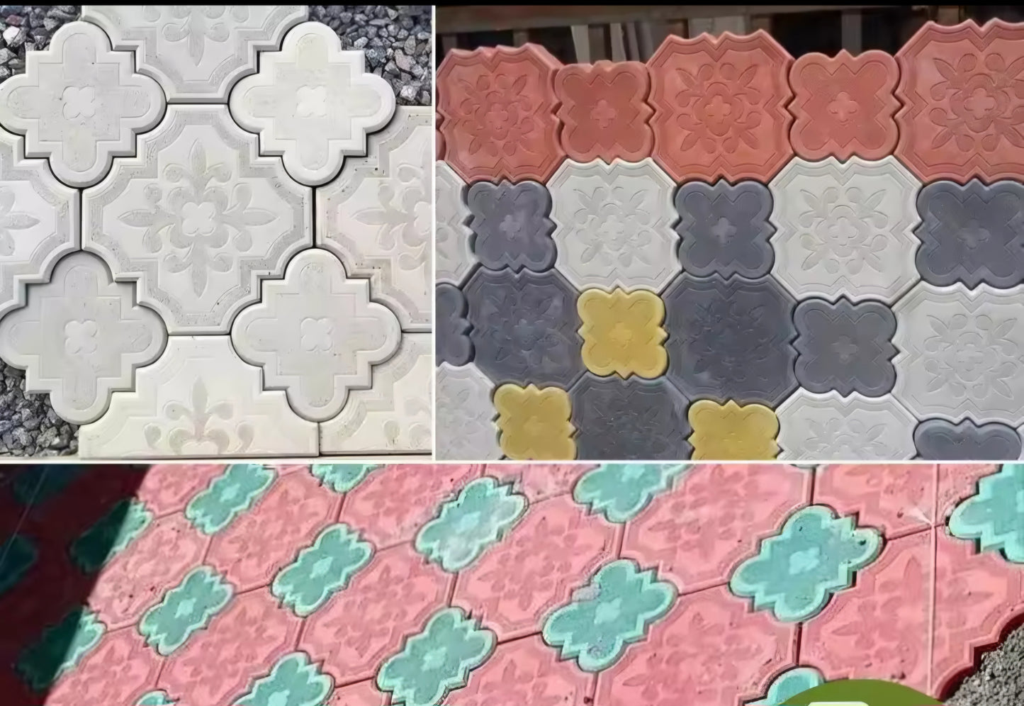 Paving Mould Set of two Flowers Rubber Class A