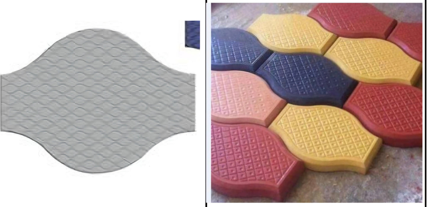 Paver Mould Antiderapant, Anti-Slip,Concrete Paving Mould Black Rubber Class A 285/225/60mm