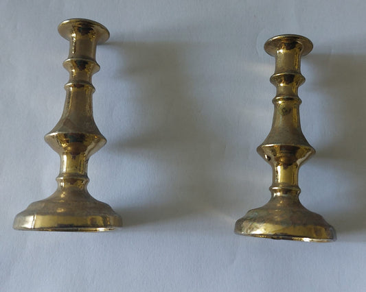 Vintage Sets of 2 Miniature Brass Candlestick