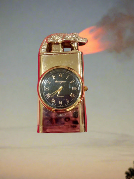 Creative 3D Crocodile Double Fire Lighter  Metal Windproof Jet Fire