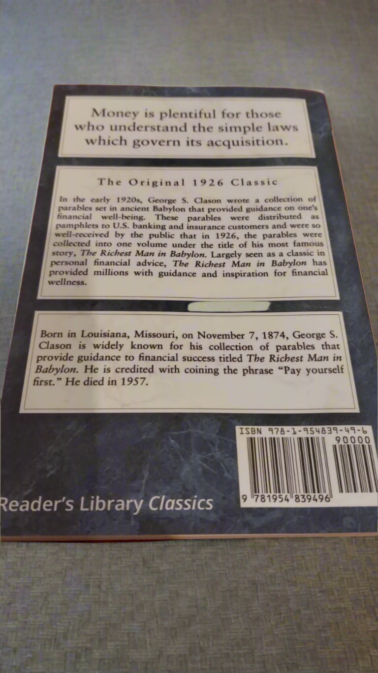 THE RICHEST MAN IN BABYLON (GEORGE S.CLASON)BOOK