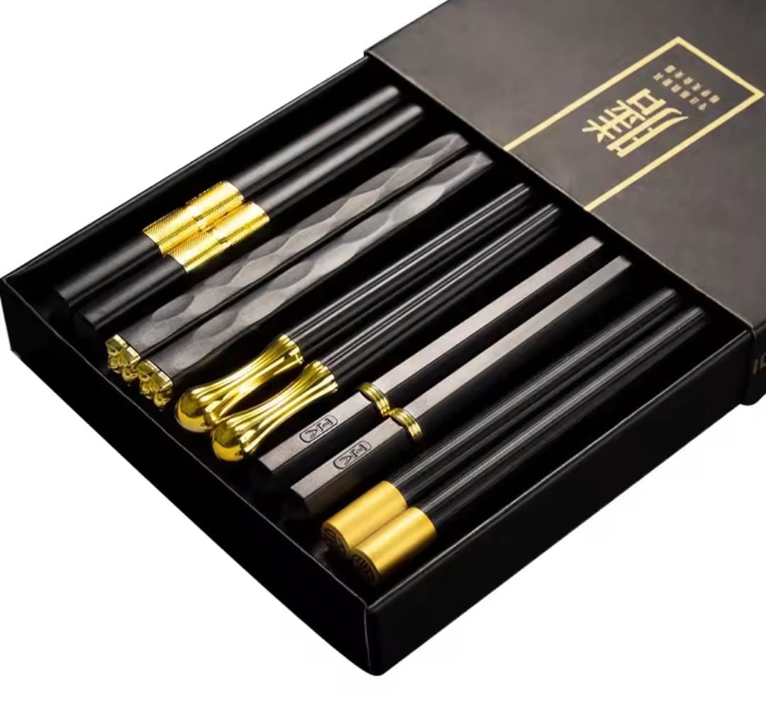 5Pairs High Quality Japanese Non-Slip Chopsticks for Home and Restaurant