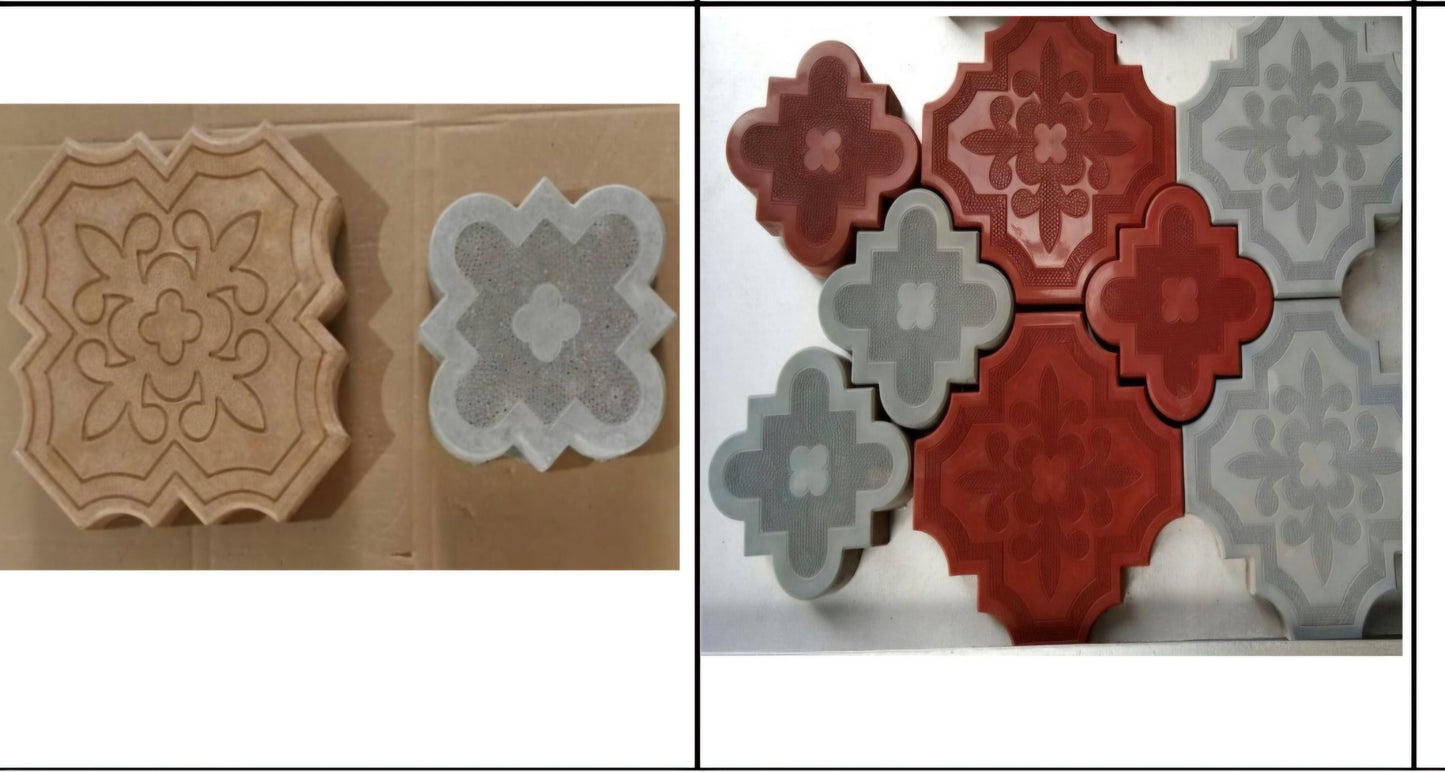 Paving Mould Set of two Flowers Rubber Class A