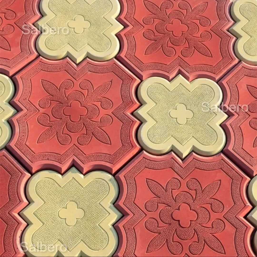 Paving Mould Set of two Flowers Rubber Class A