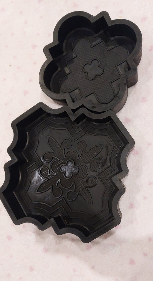 Paving Mould Set of two Flowers Rubber Class A