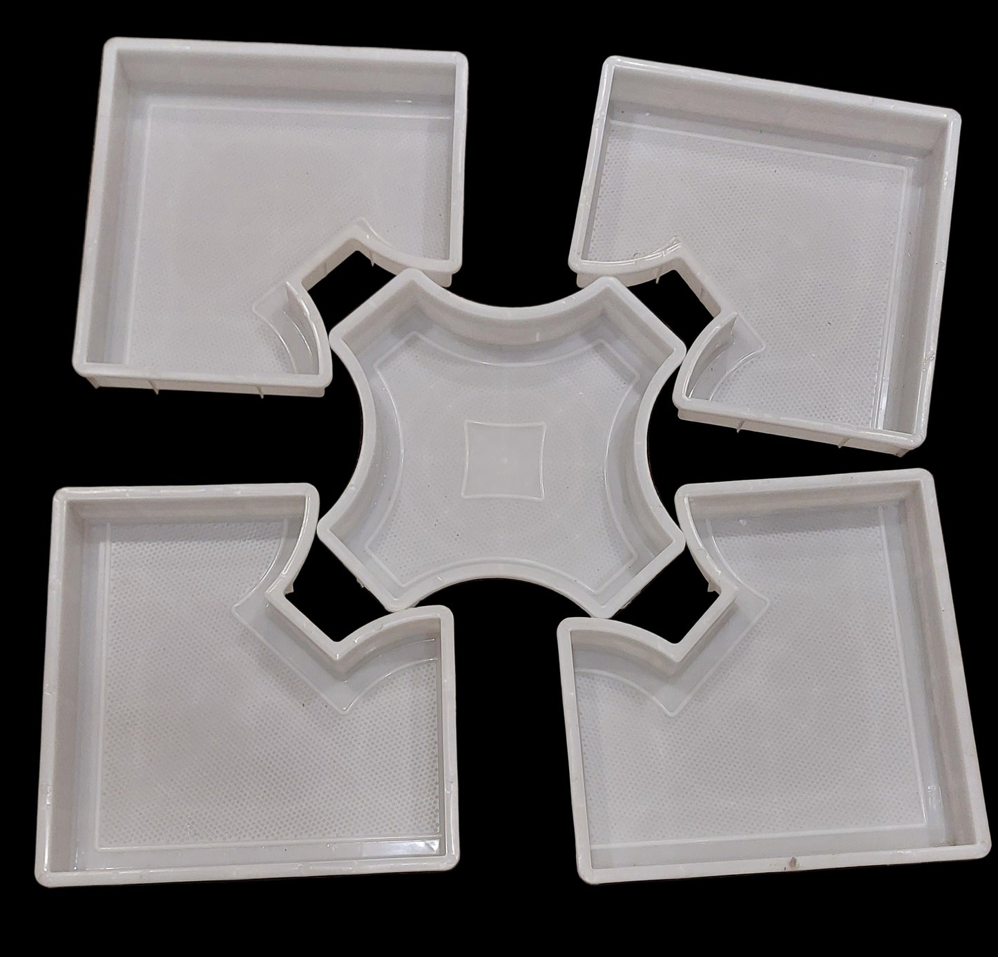 Paving Mould Set of Five,Material  SABIC PP,size 300/300/50mm, 320/320/50mm