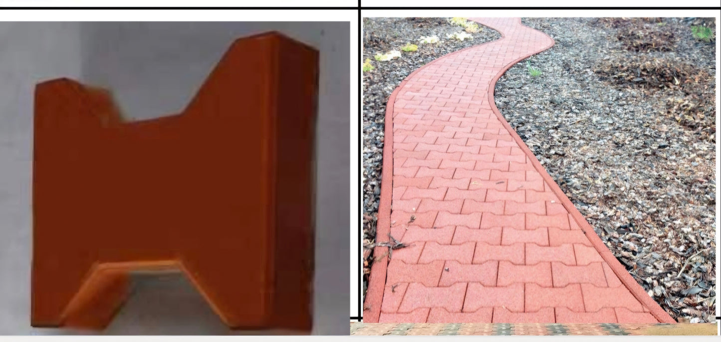 Paving Mould Double T size 220/120/60 mm Rubber Class A